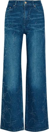 LoveShackFancy Loveshackfancy Dessa Embellished bow Wide-leg Jeans - Denim - 27 (W27 / UK8-10 / S)