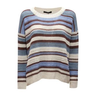 Max Mara Basilio Sweater - Dames - Ronde hals truien - Blauw - M - Linnen - Truien & Vesten