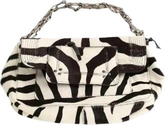 Jerome Dreyfuss Pre-owned Lulu Zebra Print Schoudertas - Dames - Vintage Schoudertas - Veelkleurig - ONE Size - Leer - Vintage