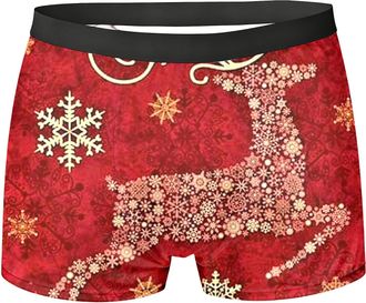 Generic Christmas Boxers Men Shorts Mens Xmas Funny Christmas Print Boxer Shorts Novelty Holiday Stretch Briefs Santa Deer Socks Pattern Underwear Trunks Unde