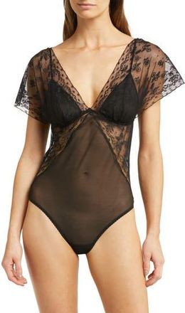 Wacoal Lifted in Luxury Lace & Mesh Bodysuit in Black at Nordstrom Rack, Size X-Large