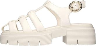 Stuart Weitzman Sandalen - Dames - Sandalen met hakken - Beige - 36 EU - Leer - Schoenen