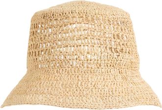 Bruno Magli Straw Crochet Bucket Hat in Natural at Nordstrom Rack