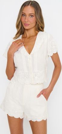 Show me your Mumu Lyla Top in White Eyelet Embroidery at Nordstrom, Size X-Small