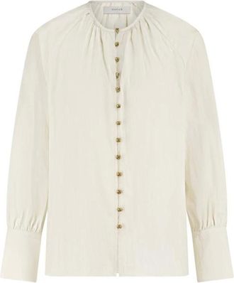 Nukus Nukus, Dames, Blouses & Shirts, Beige, Maat: S