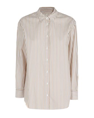 MC2 Saint Barth Striped Cotton Poplin Shirt with Classic Collar and Oversized Fit