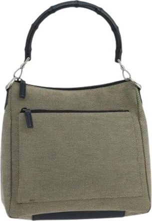 Gucci Pre-owned Handbags, female, Gray, Size: ONE SIZE Pre-owned Vintage Canvas Handbag