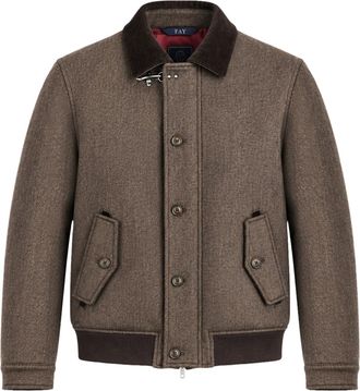 Fay DOUBLE-FACED WOOL DRIVING BOMBER JACKET - Fay Archive - Man