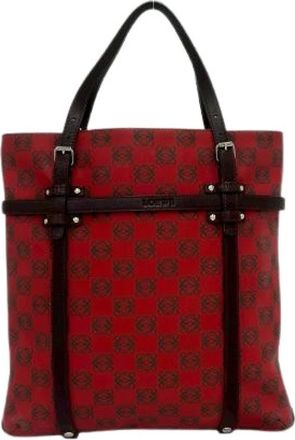 Loewe Pre-owned Tote Bags, female, Red, Size: ONE SIZE Pre-owned Anagram PVC Leather Handbag
