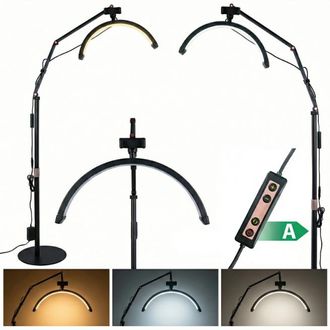 OEM L&aacute;mpara Cosm&eacute;tica Led Moon Bow De 20 W Para Pesta&ntilde;as, De Pie, Negra, 160 Cm
