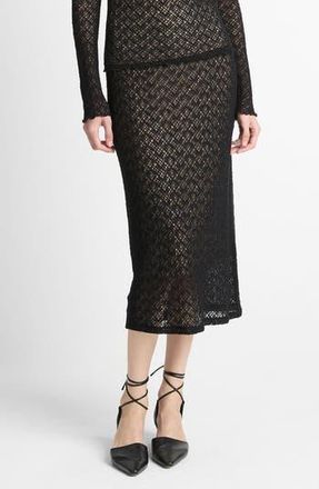 Vince Lace Midi Skirt in Black at Nordstrom Rack, Size X-Large