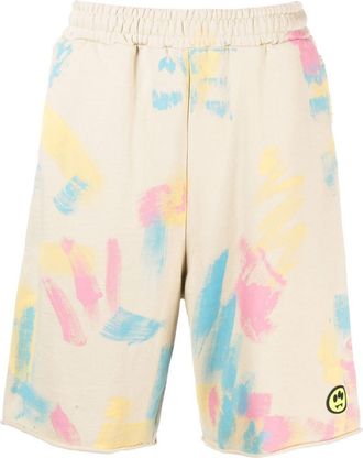Barrow tie-dye print logo shorts - men - Cotton - S - Neutrals