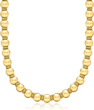 Ross-Simons Italian 12mm 14kt Yellow Gold-Plated Bead Necklace