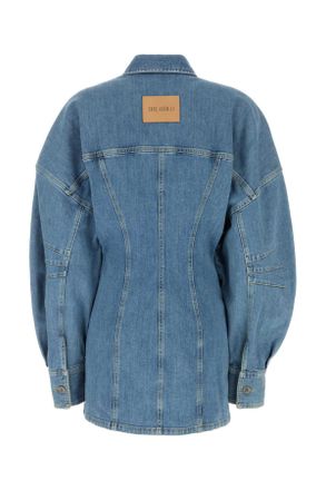 The Attico Womens Stretch Denim Shirt Dress Skyblu Exterior: Cotton Elastane Abiti