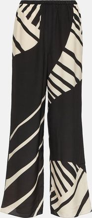 Sir. Printed mid-rise silk wide-leg pants