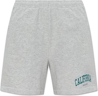 Sporty & Rich California Shorts - unisex - Korte Broeken - Grijs - M - Katoen - Korte Broeken