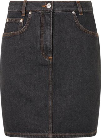 Moschino Rokken, Dames, Grijs, XL, Denim, Nauwsluitende Denim Rok Veelzijdig Casual