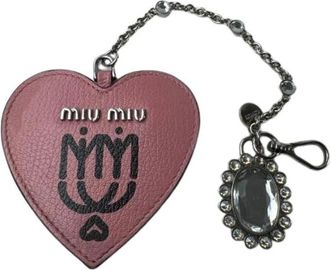 Miu Miu Pre-owned Accessories, female, Pink, Size: ONE SIZE Pre-owned Leather Key-Holder