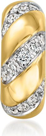 Ross-Simons Lab-Grown Diamond Striped Rolling Charm in 18kt Gold Over Sterling