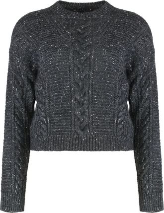 Max Mara Crasso Boxy Sweater - Dames - Ronde hals truien - Grijs - M - Truien & Vesten