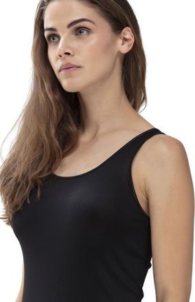 Mey Tanktop MEY SERIE EMOTION, Damen, Gr. 50, schwarz, Feinripp, Obermaterial: 50% Viskose, 46% Polyamid, 4% Elasthan, figurbetont h&uuml;ftbedeckend, Rundhals