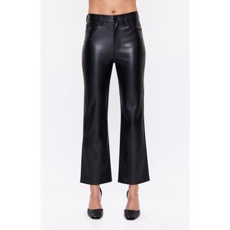 Pistola Denim Ally Faux Leather Bootcut Pants in Onyx at Nordstrom Rack, Size 33