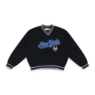 Aim&eacute; Leon Dore Black Mets V-Neck Windbreaker