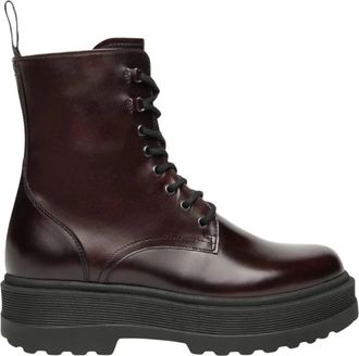 Nero Giardini Lace-up Laarzen - Dames - Schoenen - Rood - Maat: 39 EU Leer