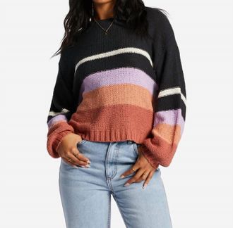 Billabong Seeing Double Crop Sweater In Lilac Breeze