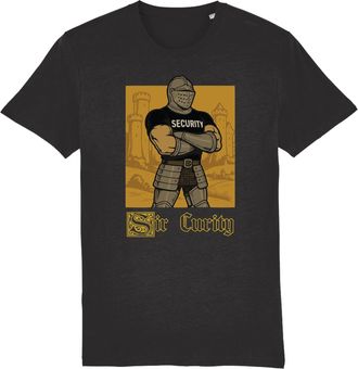 Generic Sir Curity Medieval Knight Humor Men Women T-Shirt Black