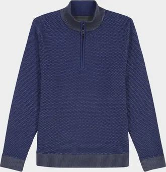 Robert Graham Men & apos;s Walton Texture Knit Quarter-Zip Sweater