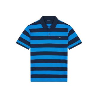 Paul & Shark Striped Double Piqu&eacute; Cotton Polo Shirt