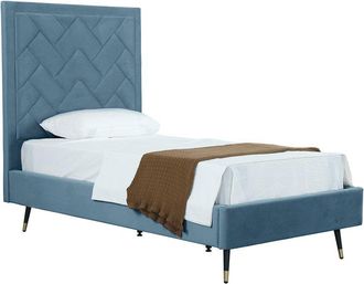 Manhattan Comfort Crosby Modern Upholstered Velvet Bedframe & Headboard