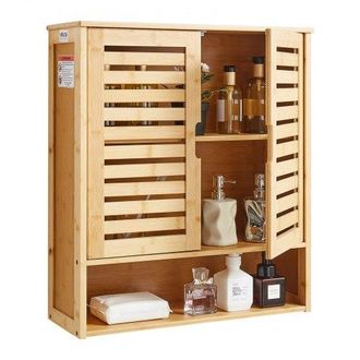 OEM Armario De Pared Para Ba&ntilde;o Con 2 Puertas Y Estantes Ajustables, Ideal Para Colocar Sobre El Inodoro, Con Compartimento Abierto Para Cocina Y Ba&ntilde;o, F&aacute;c