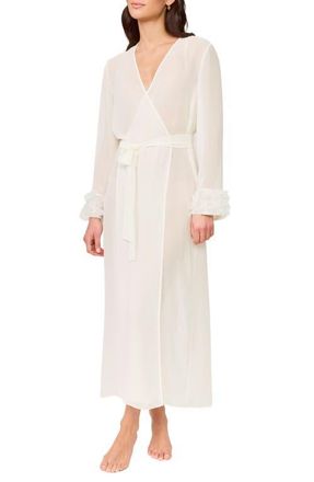 Rya Collection Have 3D Organza Chiffon Robe in Ivory at Nordstrom, Size X-Small