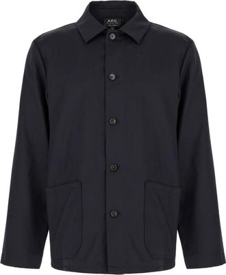 A.P.C. Kerlouan Jacket - Heren - Zomerjassen - Blauw - S - Wol - Jassen