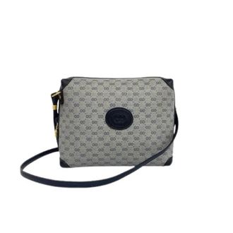 Gucci Pre-owned Micro GG Lederen Schoudertas - Dames - Pre-owned - Blauw - Maat: ONE Size Leer