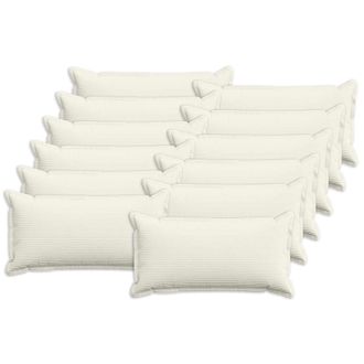 vidaXL Funda De Almohada 12 Uds. Houten Crema 40 X 80 Cm Pana Vidaxl