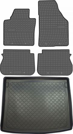 OEM Juego De Alfombrillas De Goma Para Volkswagen Caddy Iii Kombivan (2004-2020) + Alfombrilla Para El Maletero