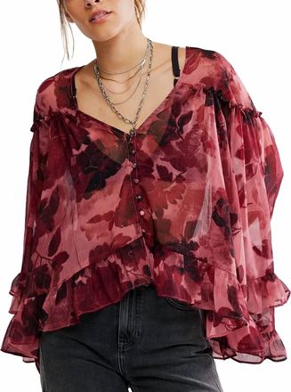 Free People Day Dreamer Blouse In Red