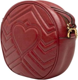 Gucci Pre-owned Quilted Crossbody Bag - Dames - Vintage Schoudertas - Rood - ONE Size - Leer - Vintage