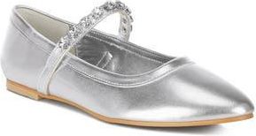 Rag & Co. Gloxinia Water Repellent Pointed Toe Flat in Silver at Nordstrom Rack, Size 10