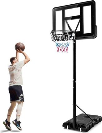 Costway Costway - Canasta De Baloncesto Exterior, Altura Ajustable De 12 Niveles, 1,3m-3,05m, M&oacute;vil Con Ruedas, Rellenable De Agua Y Arena, Cansata De Balonce