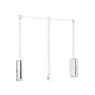 Emuca Emuca - Colgador Abatible Para Armario Sling, Ancho Regulable 600-830mm, Acero Y Pl&aacute;stico, Pl&aacute;stico Blanco