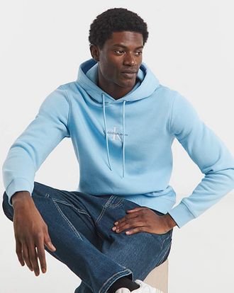 Calvin Klein Jeans Monologo Hoodie Blue