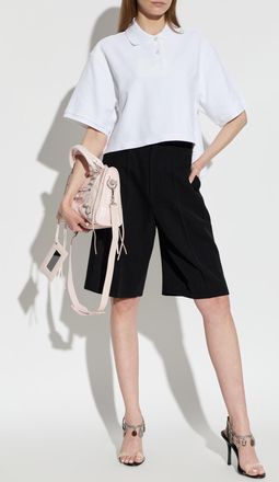 Alexander Wang Cropped Polo With Logo, Womens, White