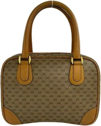 Gucci Pre-owned Micro GG Leren Handtas - Dames - Pre-owned - Bruin - Maat: ONE Size Leer