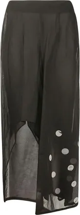 Yohji Yamamoto asymmetric midi skirt - women - Silk/Cotton - 2 - Black