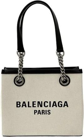 Balenciaga Pre-owned Tote Bags, female, Beige, Size: ONE SIZE Pre-owned Canvas Tote Bag