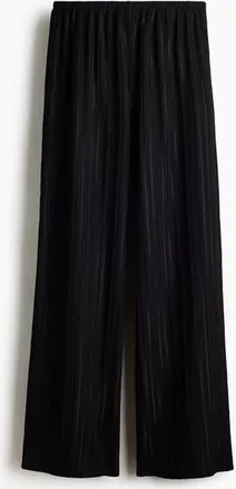 H&M Mama Pointelle-knit Drawstring Trousers in Black at Nordstrom, Size X-Small